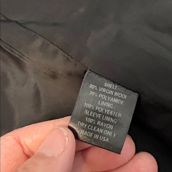 NILI LOTAN RED CUFF VIRGIN WOOL SHORT PEACOAT BLACK SIZE 6 - Picture 12 of 16